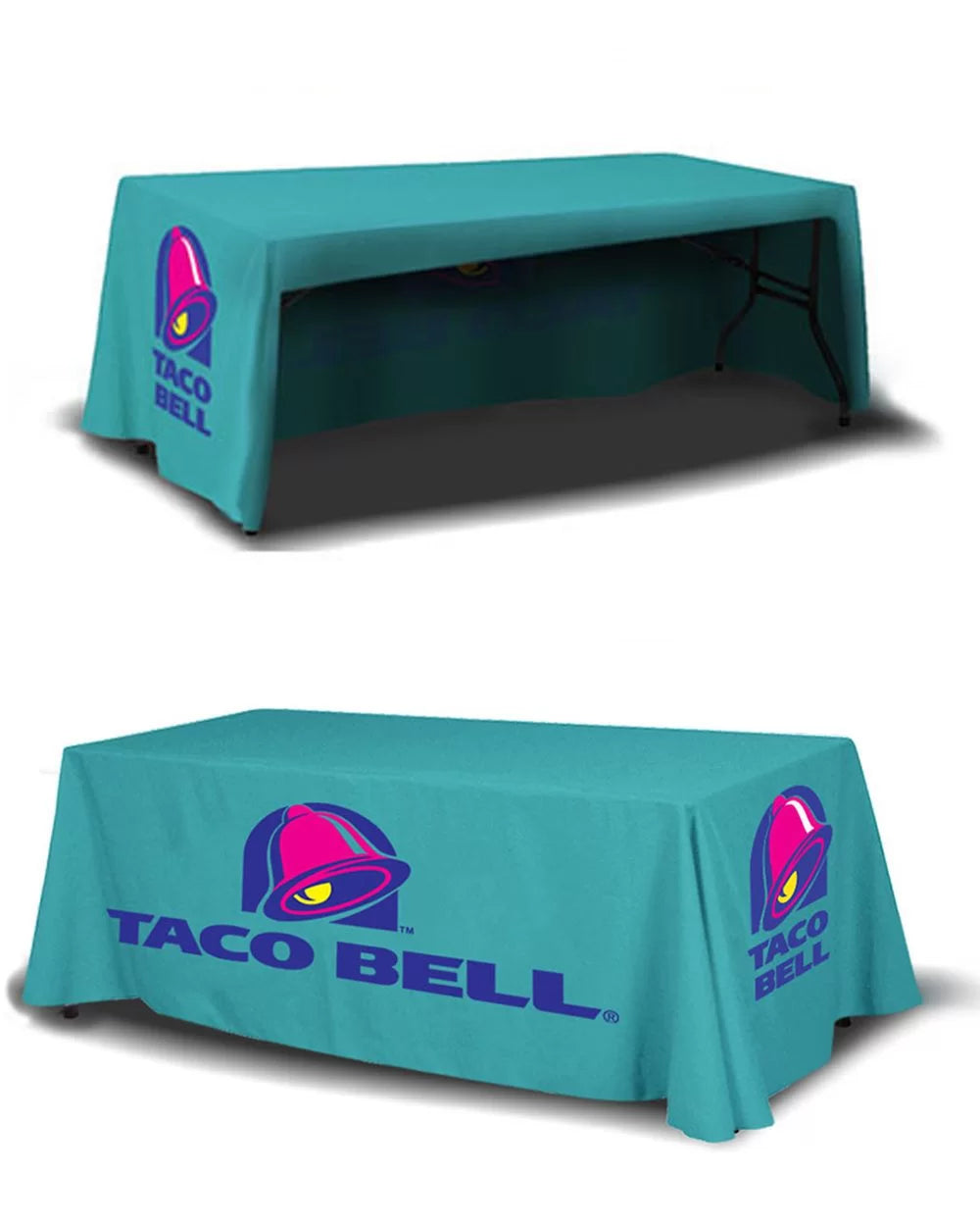 *3 DAY RUSH* Standard Tablecloth - 6' Table - 3 Sides (Open Back)